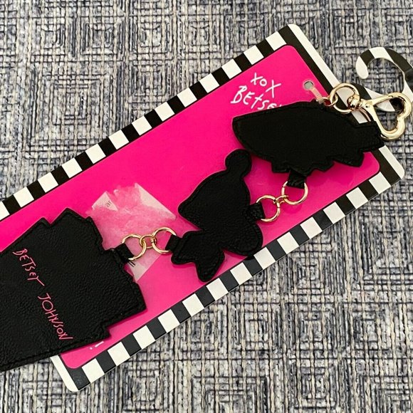 Betsey Johnson Keys Holder Sequin French Fries Heart eye Keychain - Picture 8 of 12